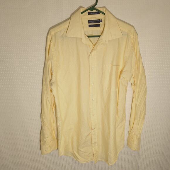 Daniel Cremieux 16.5 35 Dress Shirt Men Yellow Stripe Classic Fit Cotton - Picture 1 of 5